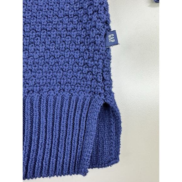 GAP Womens XXL Boxy Fisherman Crewneck Sweater XXL Navy Blue Chunky Knit Preppy - Picture 5 of 10